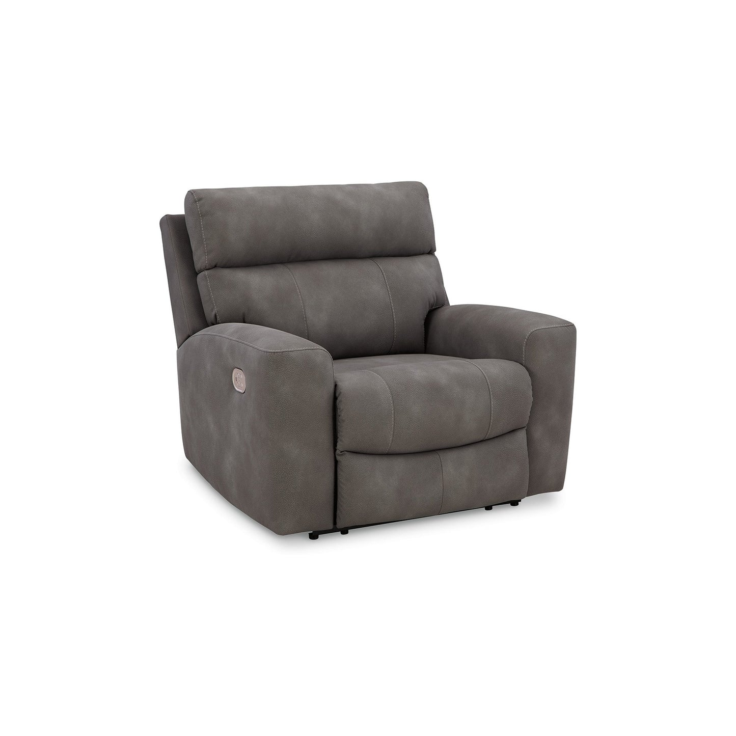 Poltrona reclinabile elettrica Corbin, regolabile, porta USB, similpelle grigia