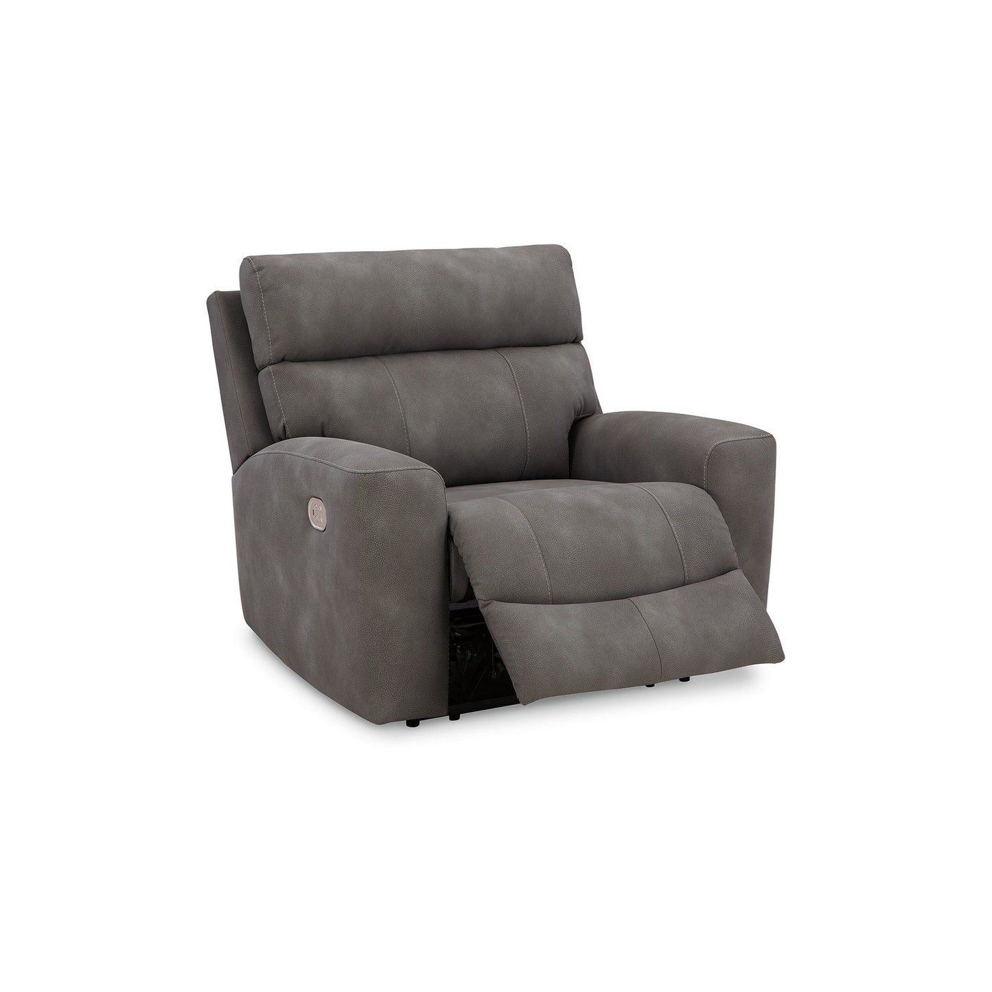 Poltrona reclinabile elettrica Corbin, regolabile, porta USB, similpelle grigia