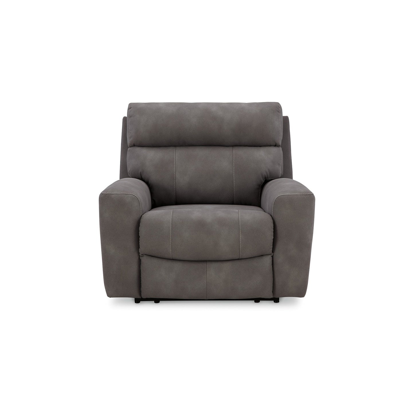 Poltrona reclinabile elettrica Corbin, regolabile, porta USB, similpelle grigia