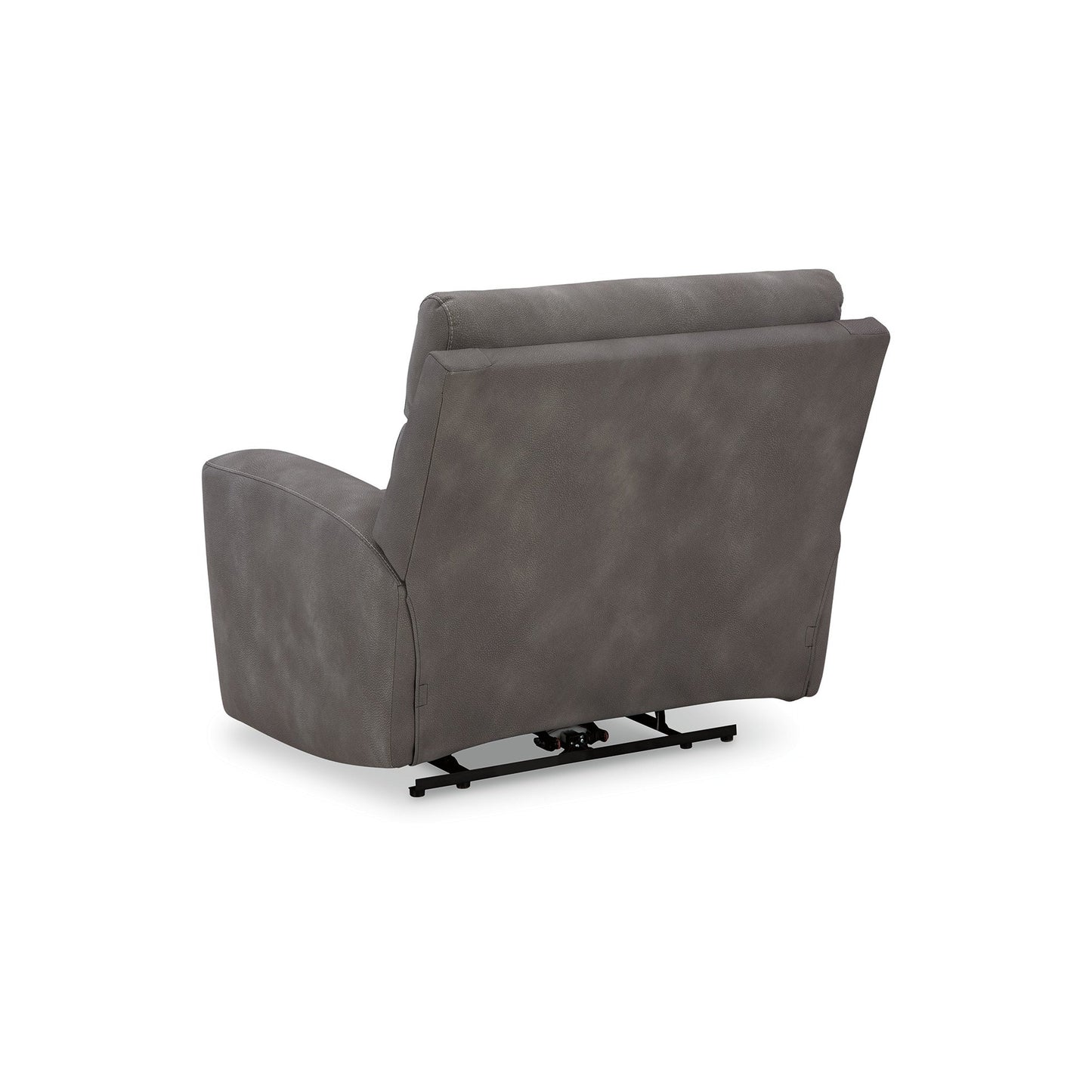 Poltrona reclinabile elettrica Corbin, regolabile, porta USB, similpelle grigia