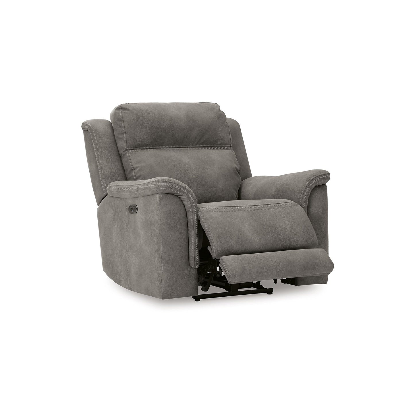 Poltrona reclinabile elettrica Corbin, USB Zero Draw, similpelle grigio ardesia