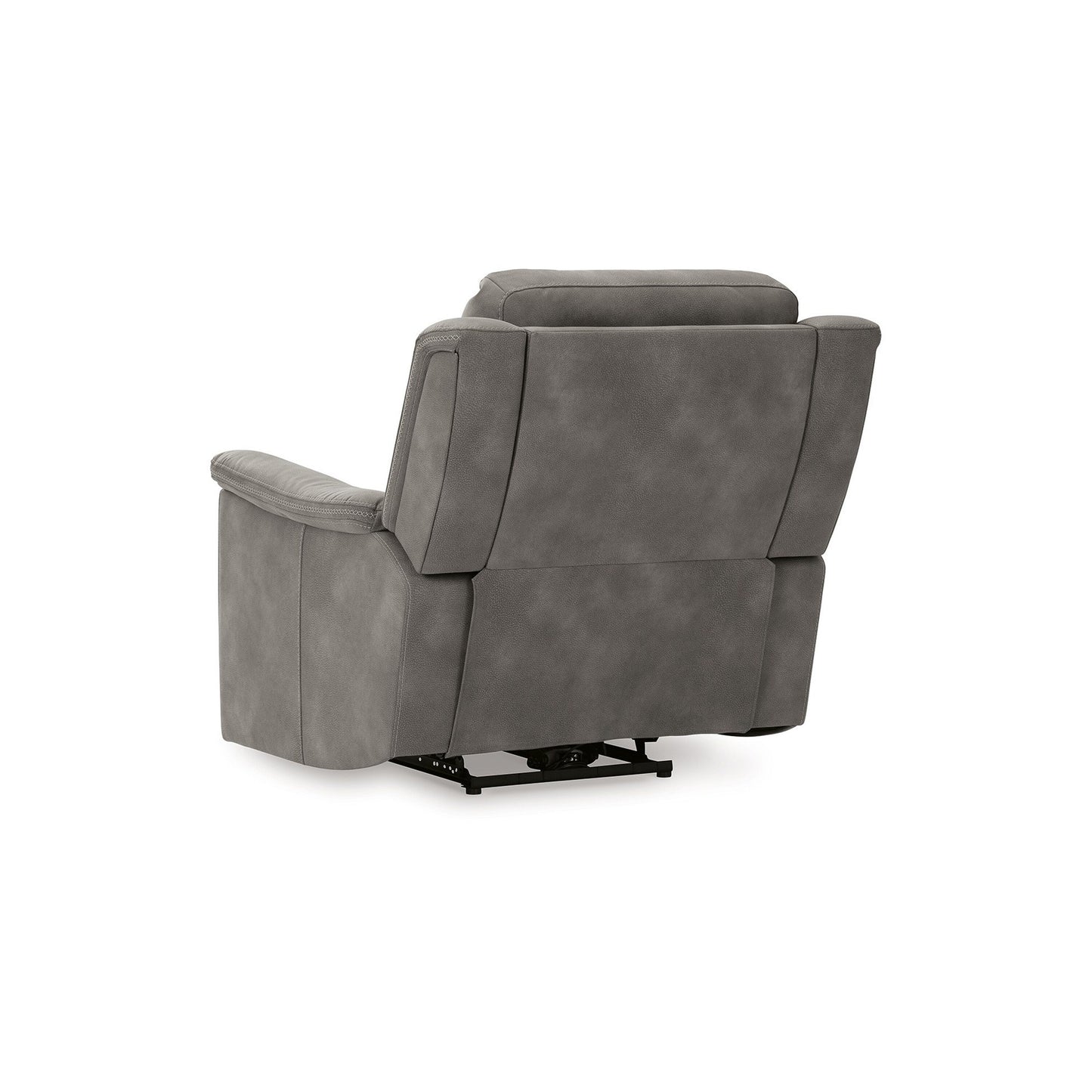 Poltrona reclinabile elettrica Corbin, USB Zero Draw, similpelle grigio ardesia