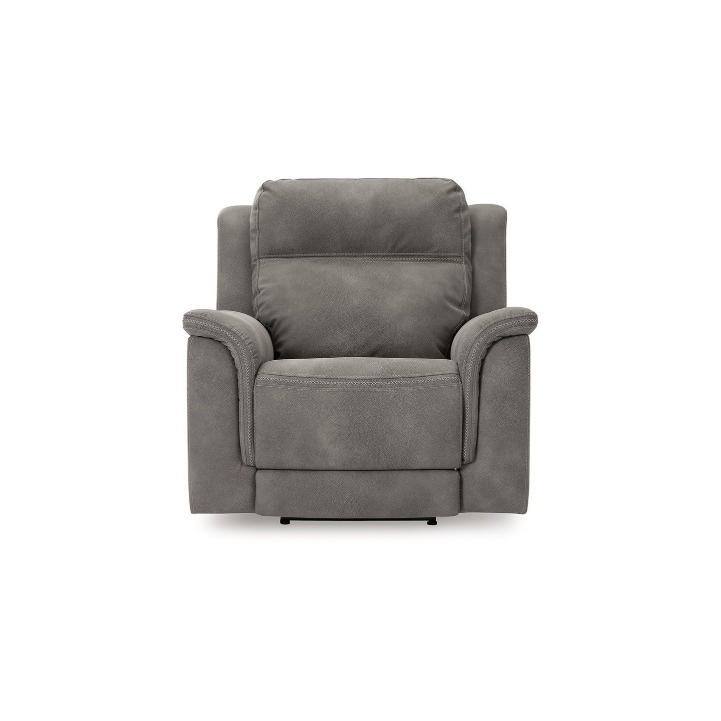 Poltrona reclinabile elettrica Corbin, USB Zero Draw, similpelle grigio ardesia