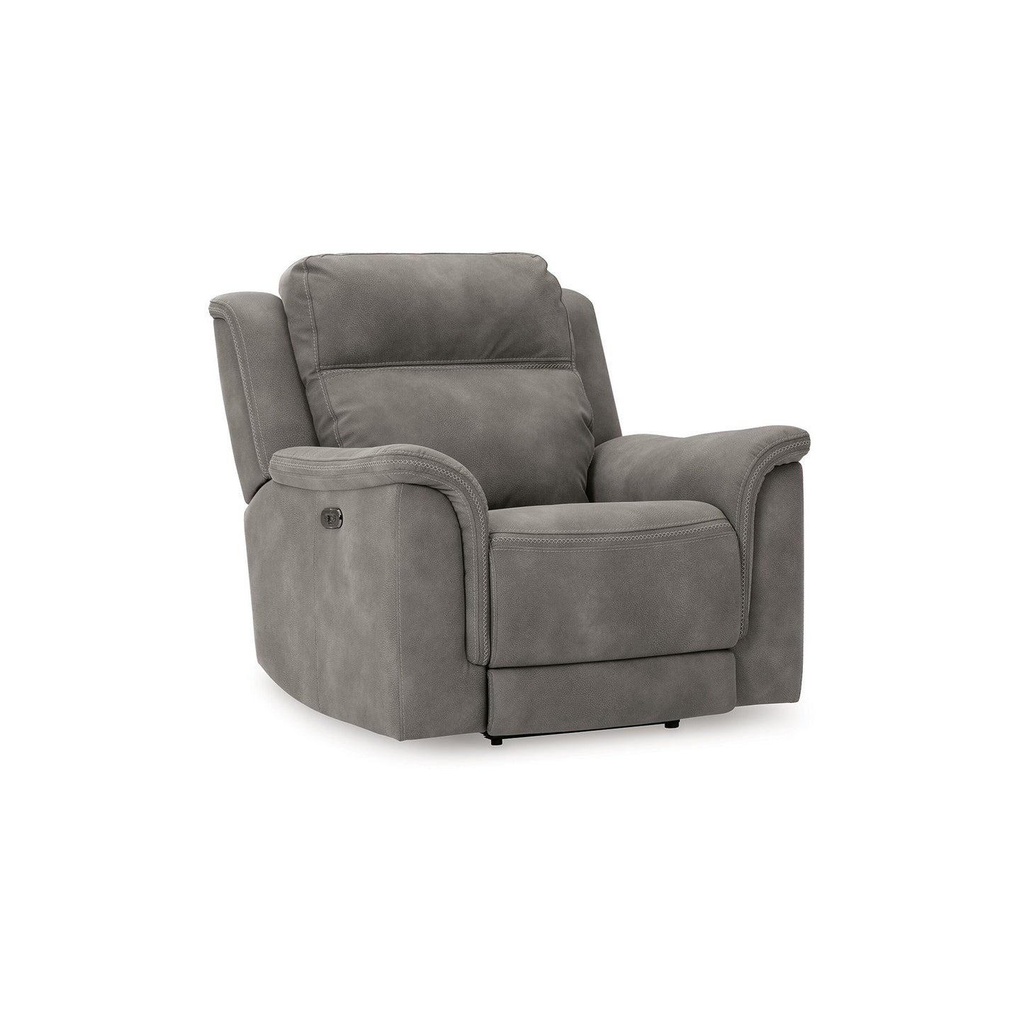 Poltrona reclinabile elettrica Corbin, USB Zero Draw, similpelle grigio ardesia