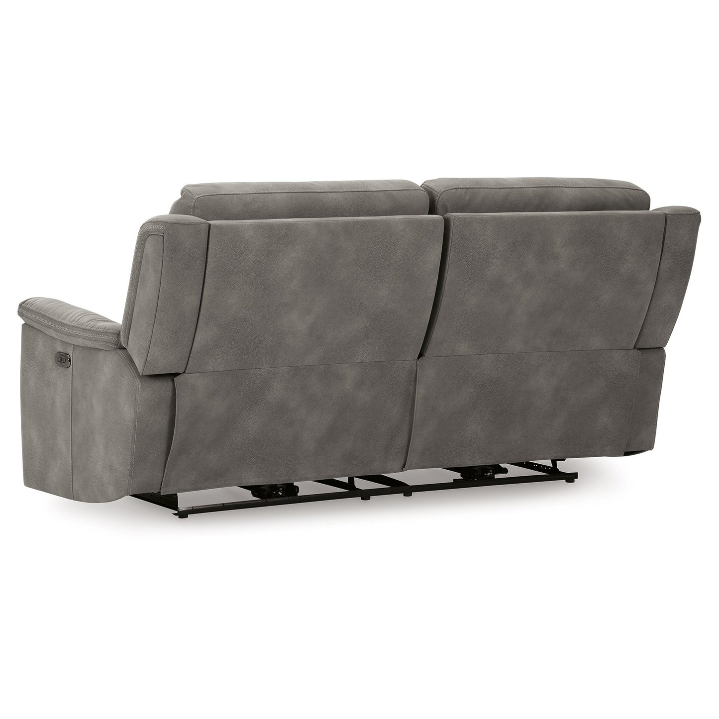 Divano reclinabile elettrico Corbin, USB Zero Draw, similpelle grigio ardesia