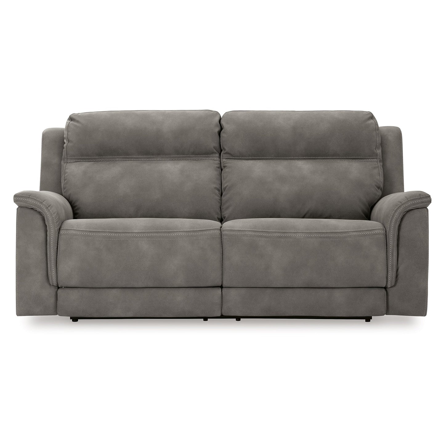 Divano reclinabile elettrico Corbin, USB Zero Draw, similpelle grigio ardesia