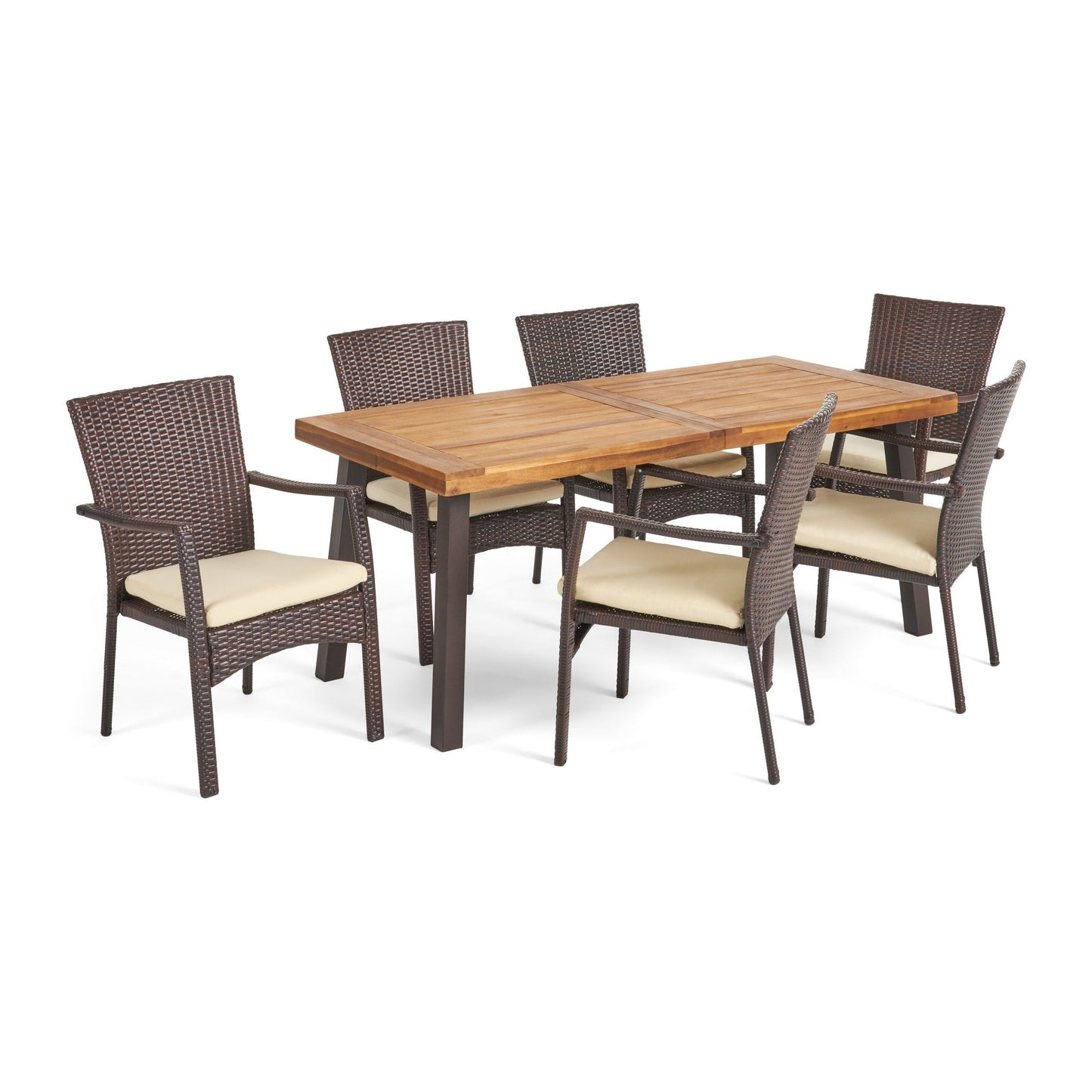 Set da pranzo da esterno Cordella Wood da 7 pezzi di Christopher Knight Home