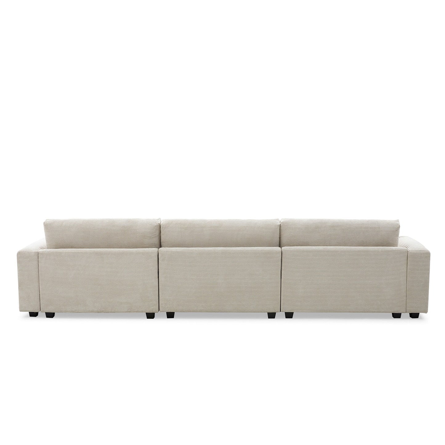 Divano componibile in velluto a coste, divano a forma di L con porta di ricarica USB, portabicchieri, divano letto con seduta profonda e chaise longue da 50 cm