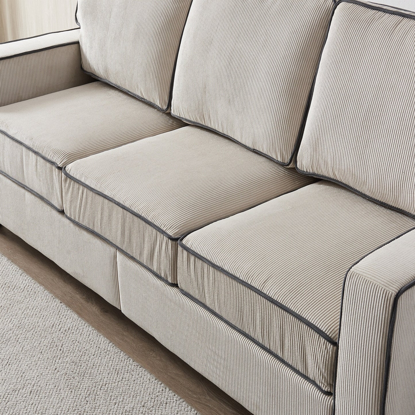 Divano in velluto a coste con contenitore rimovibile - Modern Living Spaces