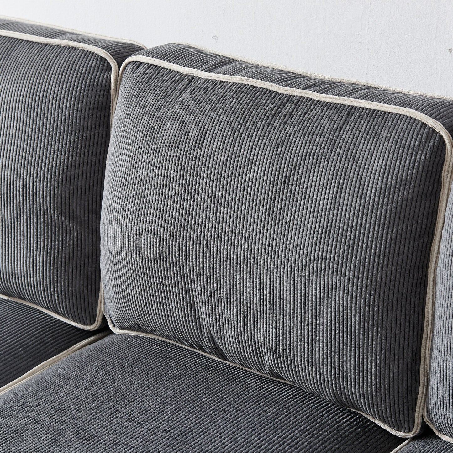Divano in velluto a coste con contenitore rimovibile - Modern Living Spaces