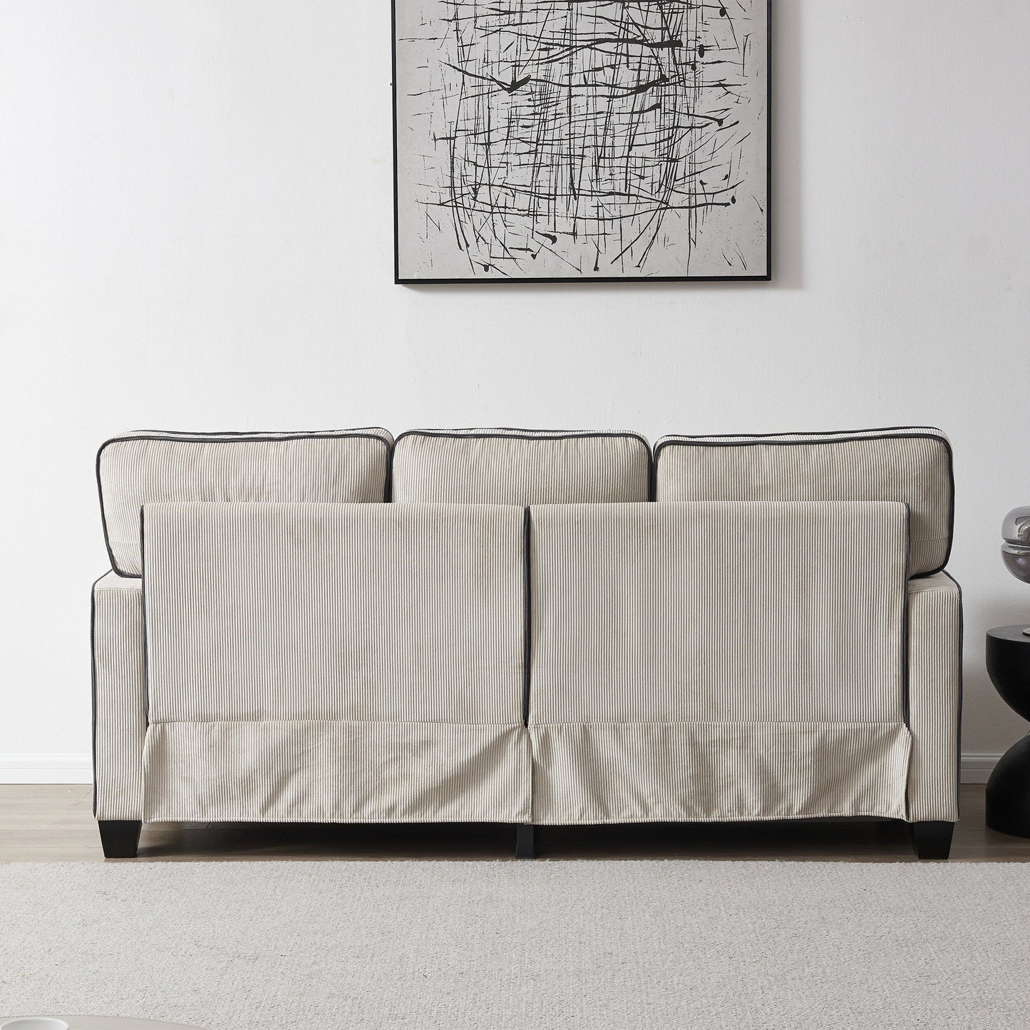 Divano in velluto a coste con contenitore rimovibile - Modern Living Spaces