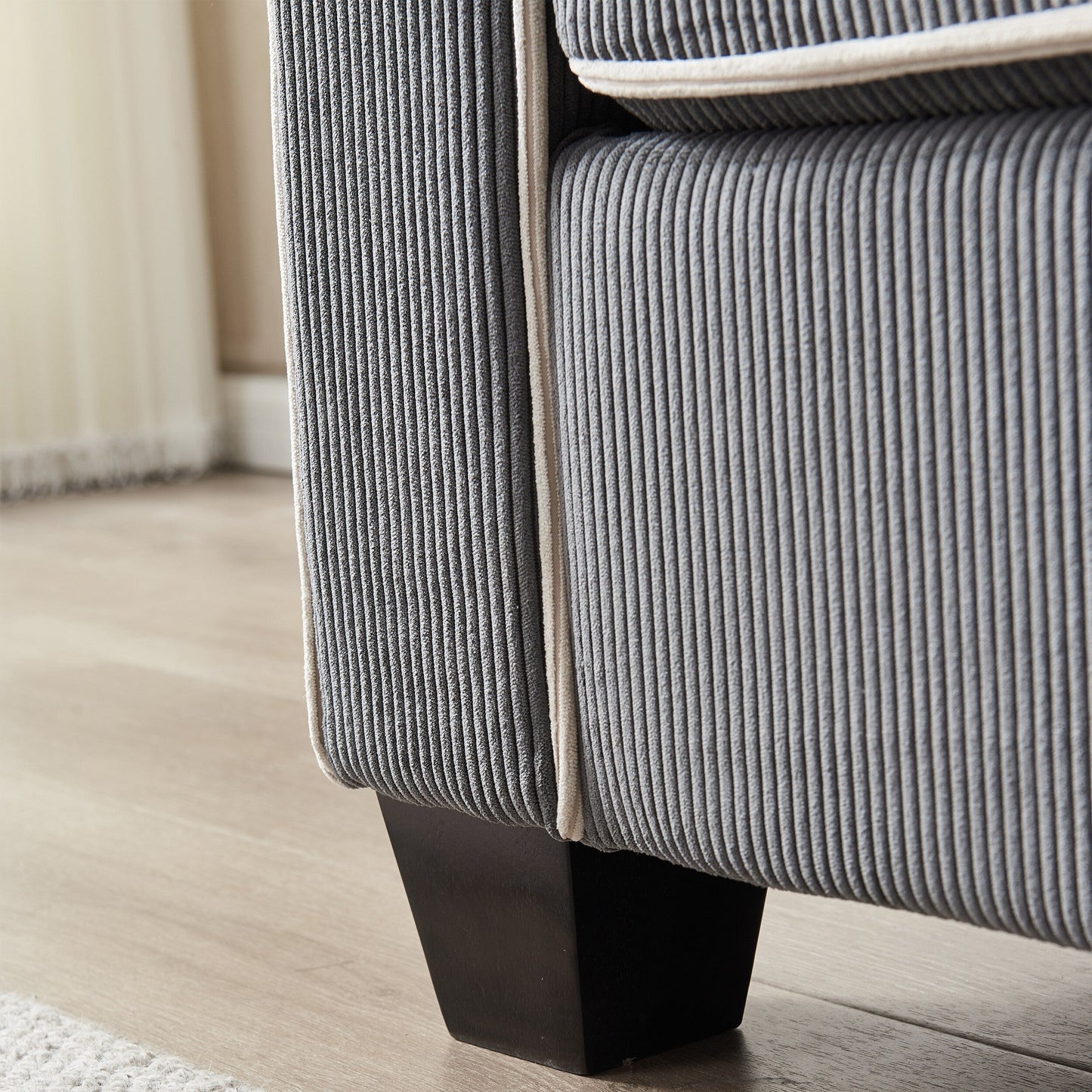 Divano in velluto a coste con contenitore rimovibile - Modern Living Spaces