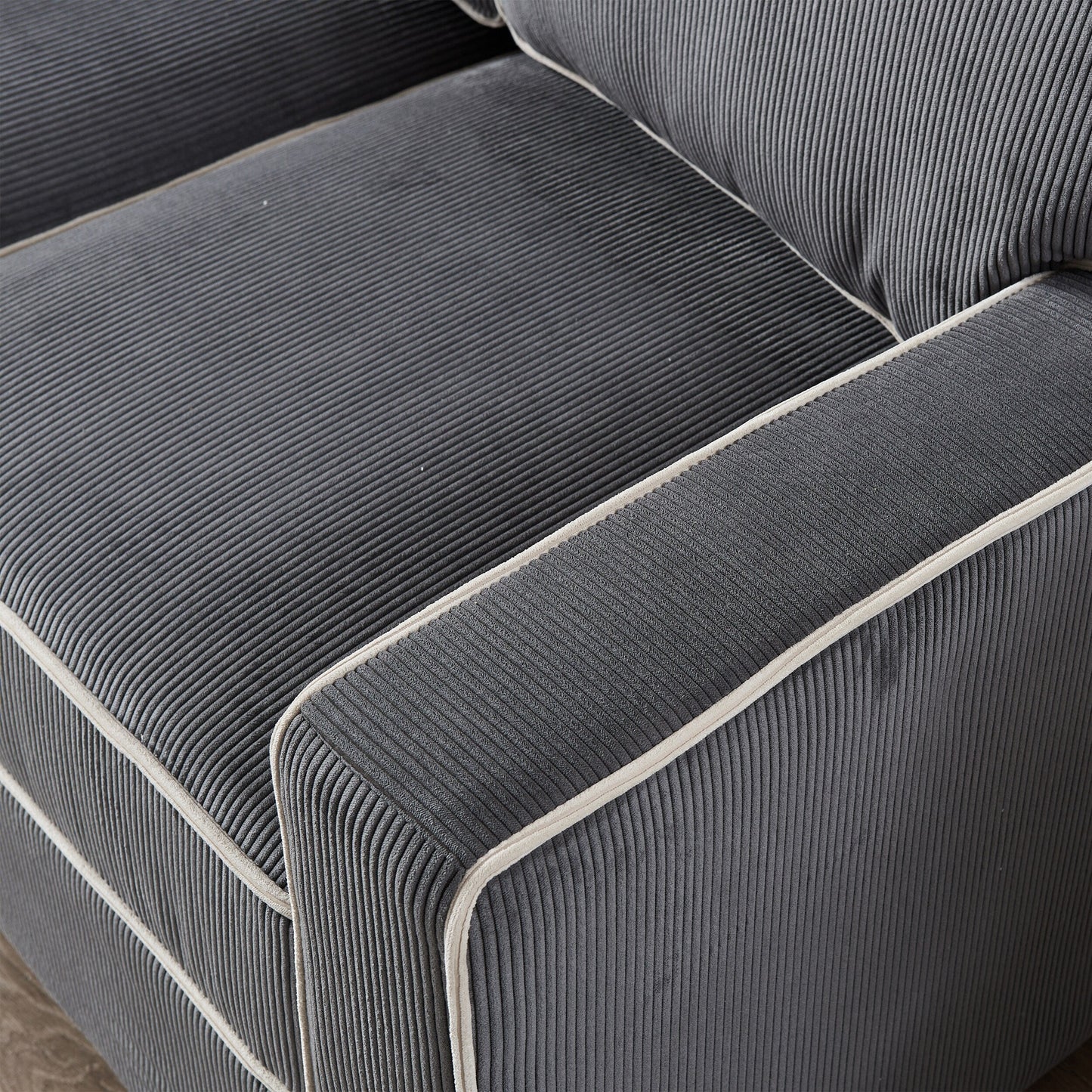 Divano in velluto a coste con contenitore rimovibile - Modern Living Spaces