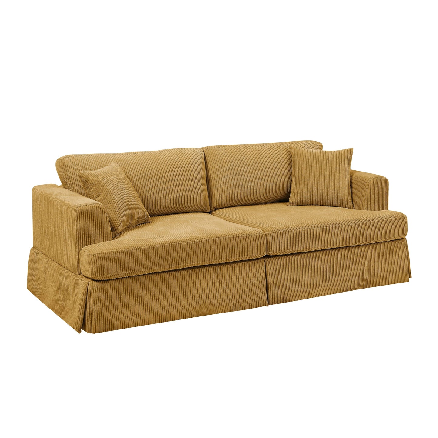 Divano con gonna imbottita in velluto a coste - 39 P x 84,5 L x 33 A