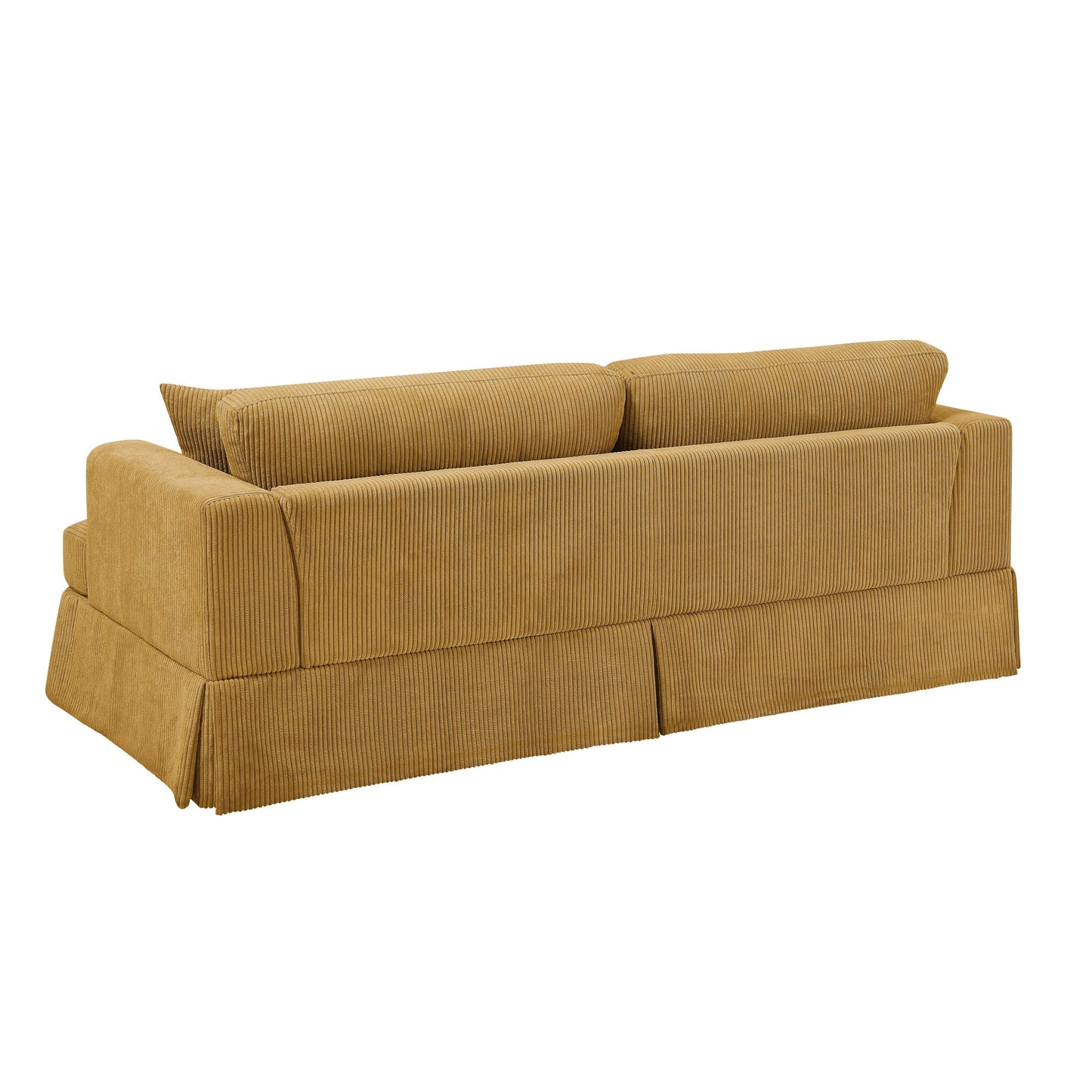 Divano con gonna imbottita in velluto a coste - 39 P x 84,5 L x 33 A