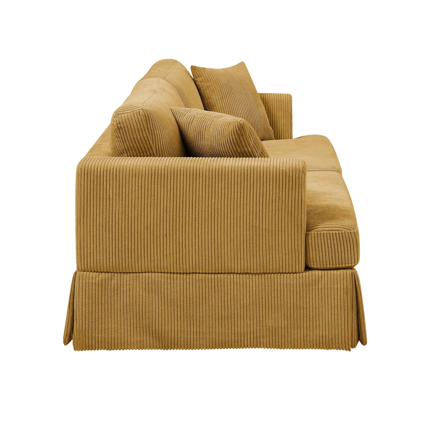 Divano con gonna imbottita in velluto a coste - 39 P x 84,5 L x 33 A