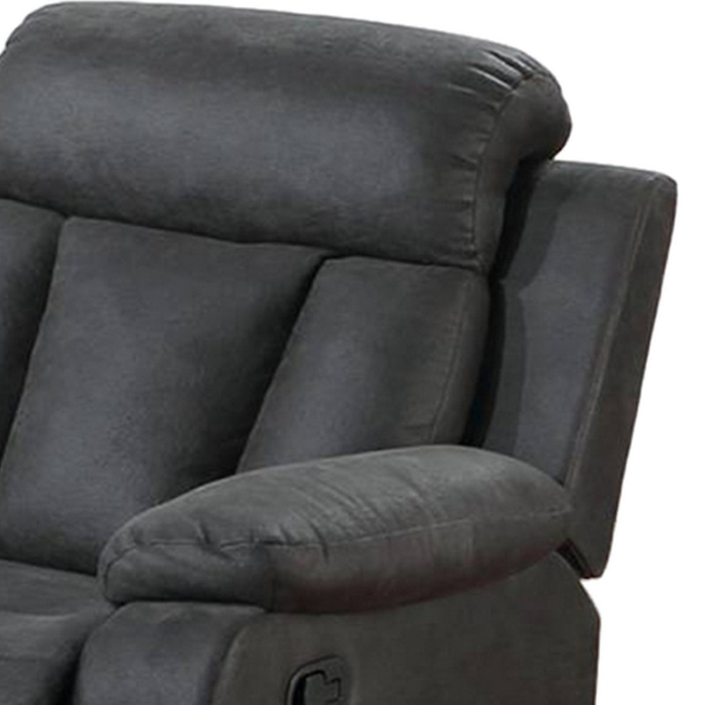 Poltrona reclinabile manuale Corie, imbottita, in similpelle grigio scuro