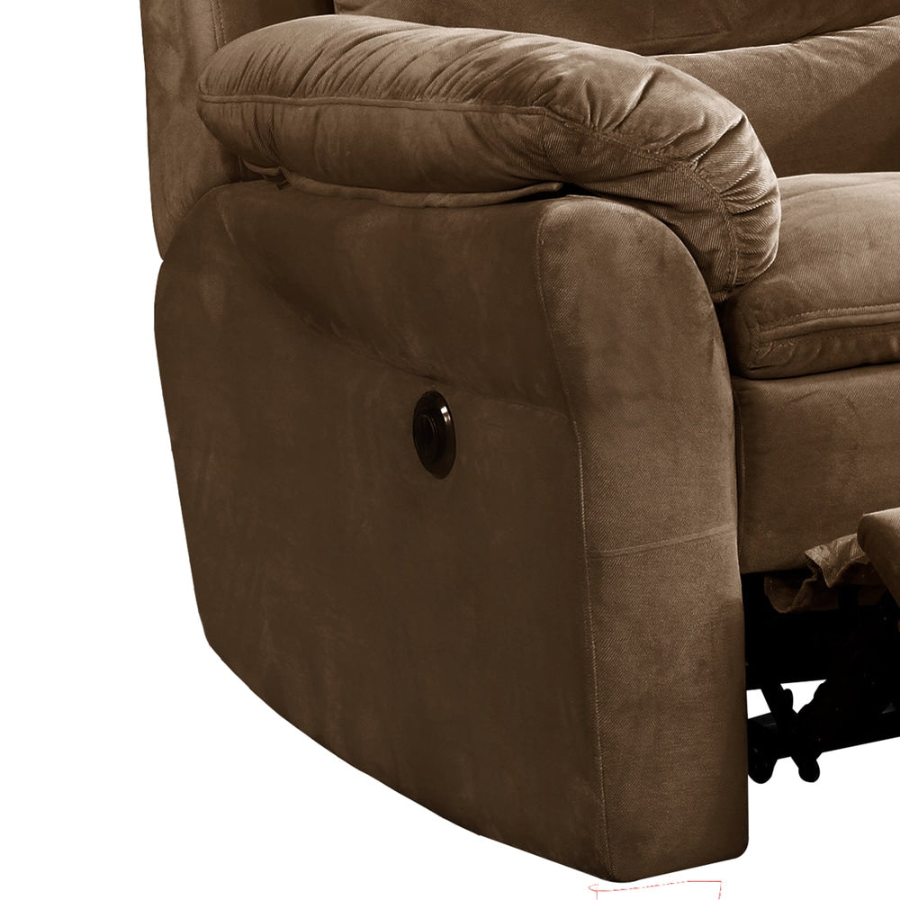 Poltrona reclinabile elettrica massaggiante in tessuto marrone Copper Grove Roseway