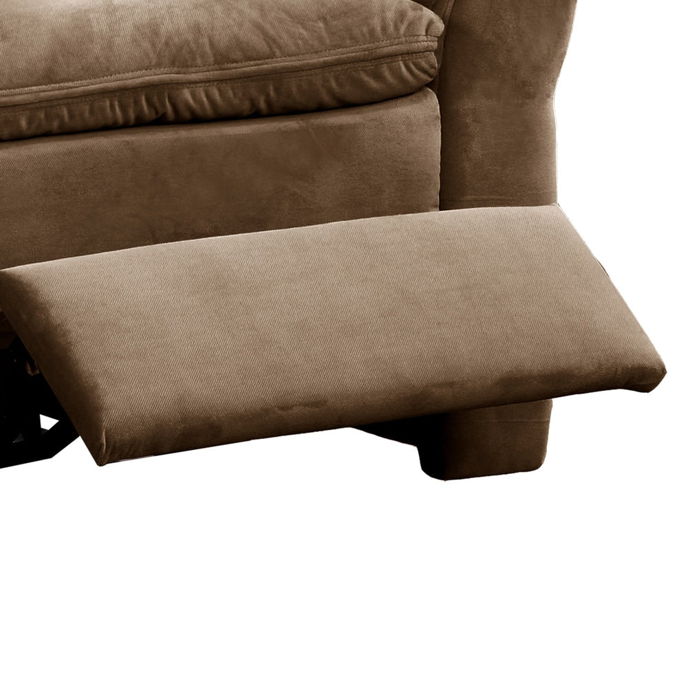 Poltrona reclinabile elettrica massaggiante in tessuto marrone Copper Grove Roseway