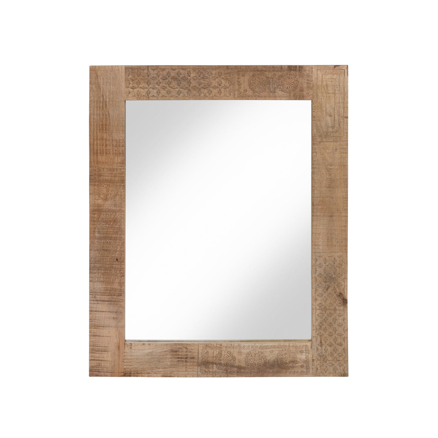 Specchio da parete in legno massello naturale rustico Carina di Furniture of America