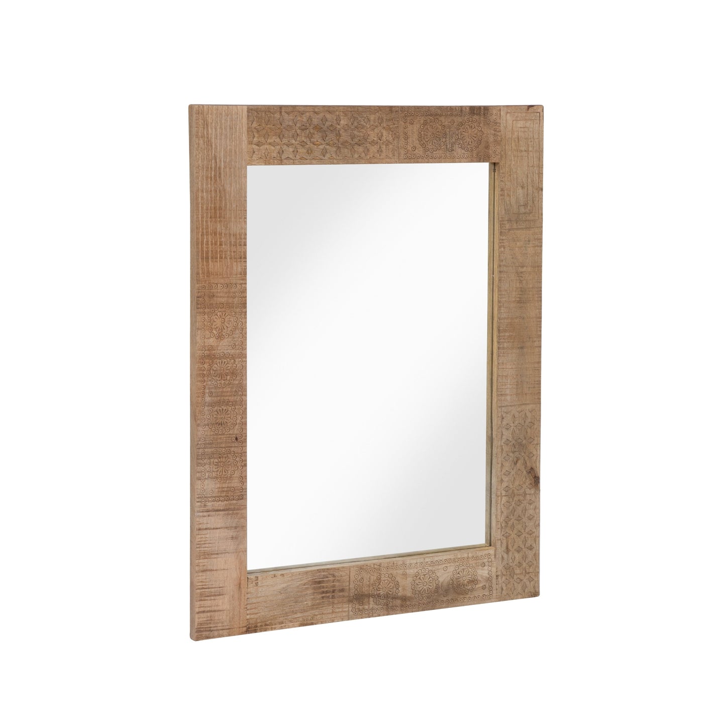 Specchio da parete in legno massello naturale rustico Carina di Furniture of America