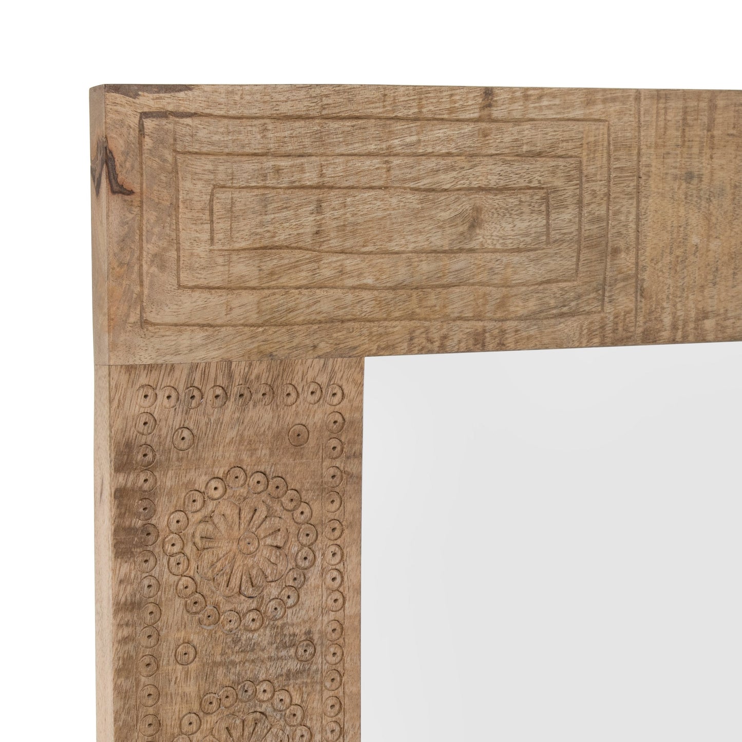 Specchio da parete in legno massello naturale rustico Carina di Furniture of America