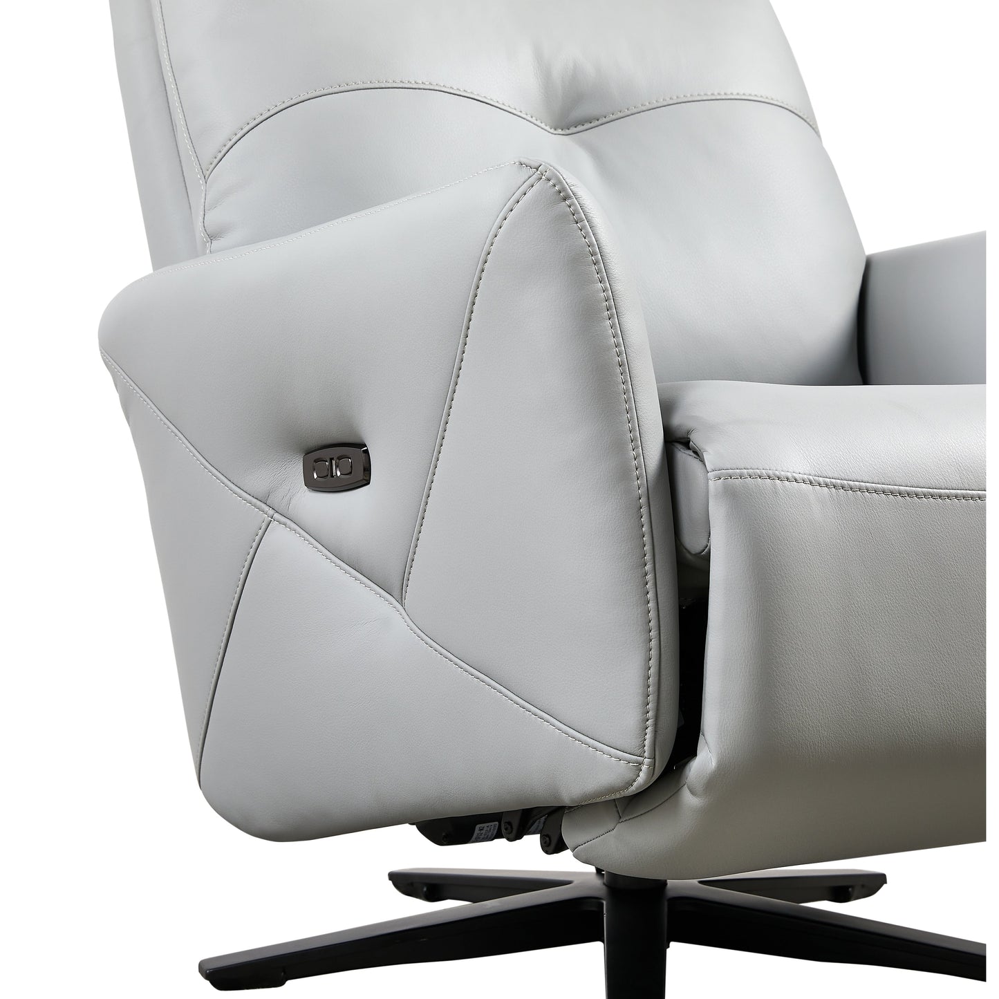 Christopher Knight Home - Poltrona reclinabile Alexander Plush in similpelle con poggiatesta e poggiapiedi regolabili, girevole a 360 gradi