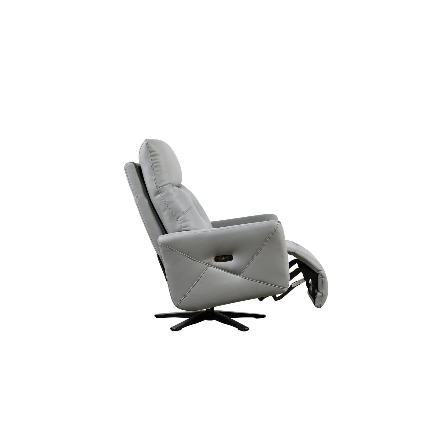 Christopher Knight Home - Poltrona reclinabile Alexander Plush in similpelle con poggiatesta e poggiapiedi regolabili, girevole a 360 gradi
