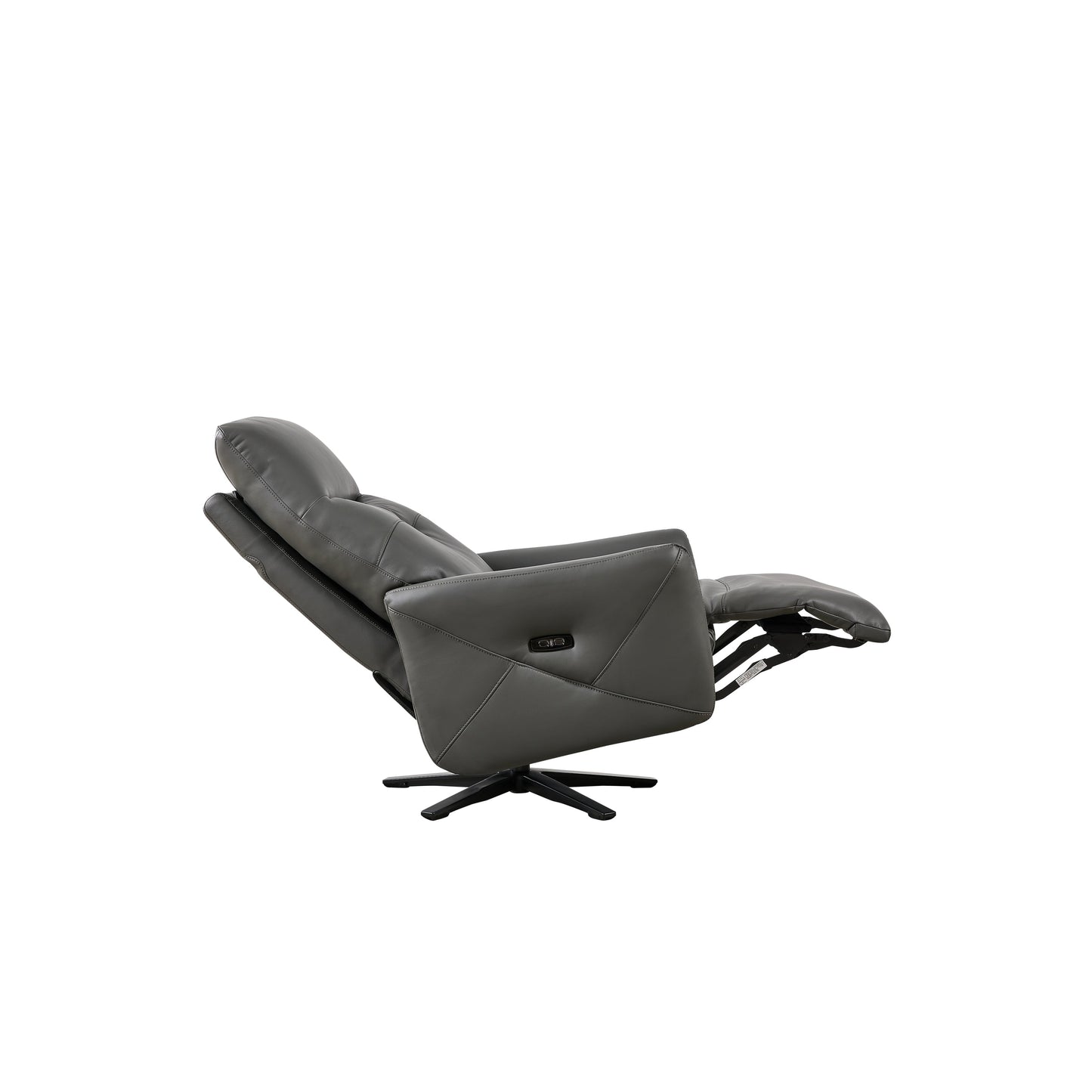Christopher Knight Home - Poltrona reclinabile Alexander Plush in similpelle con poggiatesta e poggiapiedi regolabili, girevole a 360 gradi