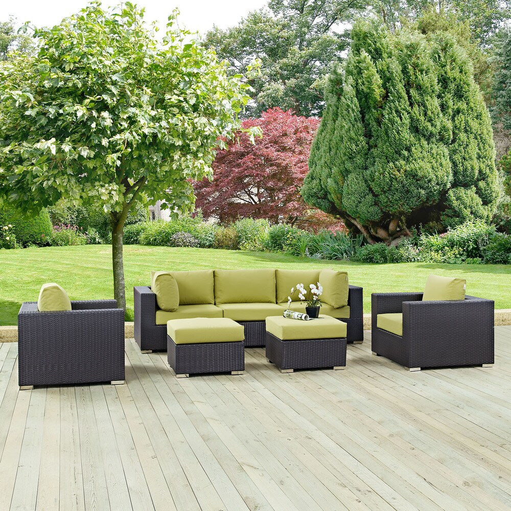 Set da esterno in rattan sintetico Bocabec (set da 7 pezzi) di Havenside Home