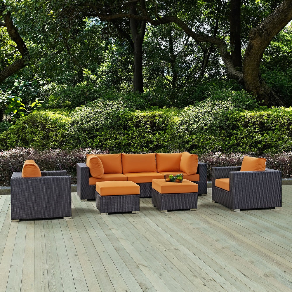 Set da esterno in rattan sintetico Bocabec (set da 7 pezzi) di Havenside Home