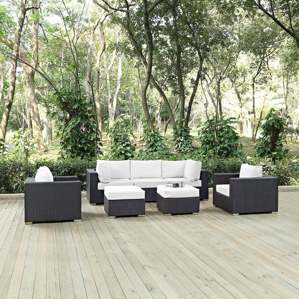 Set da esterno in rattan sintetico Bocabec (set da 7 pezzi) di Havenside Home