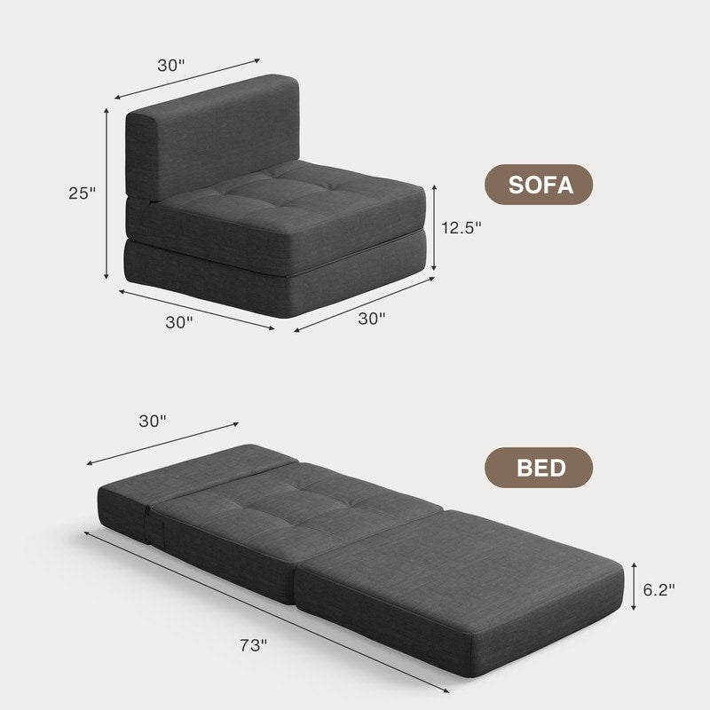 Poltrona trasformabile 3 in 1, sedia pieghevole, letto pieghevole