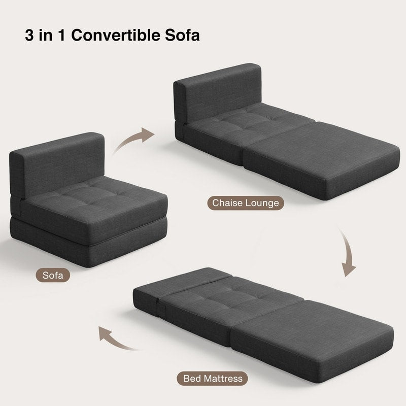 Poltrona trasformabile 3 in 1, sedia pieghevole, letto pieghevole