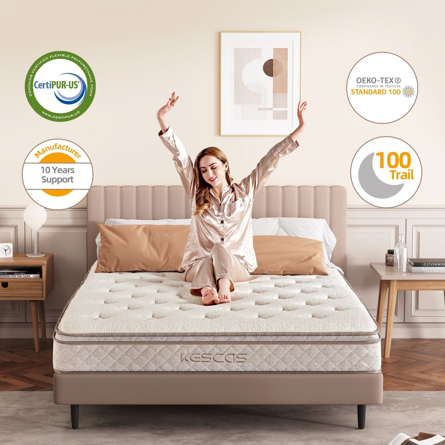 Materasso Premium in memory foam ibrido di lusso da 12 pollici