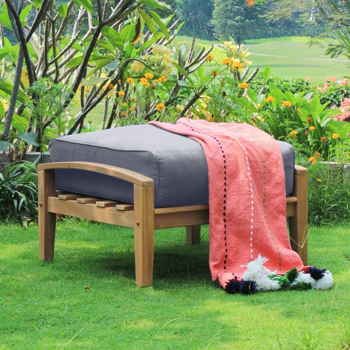 Set da conversazione per patio in teak Cambridge Casual Leon da 7 pezzi