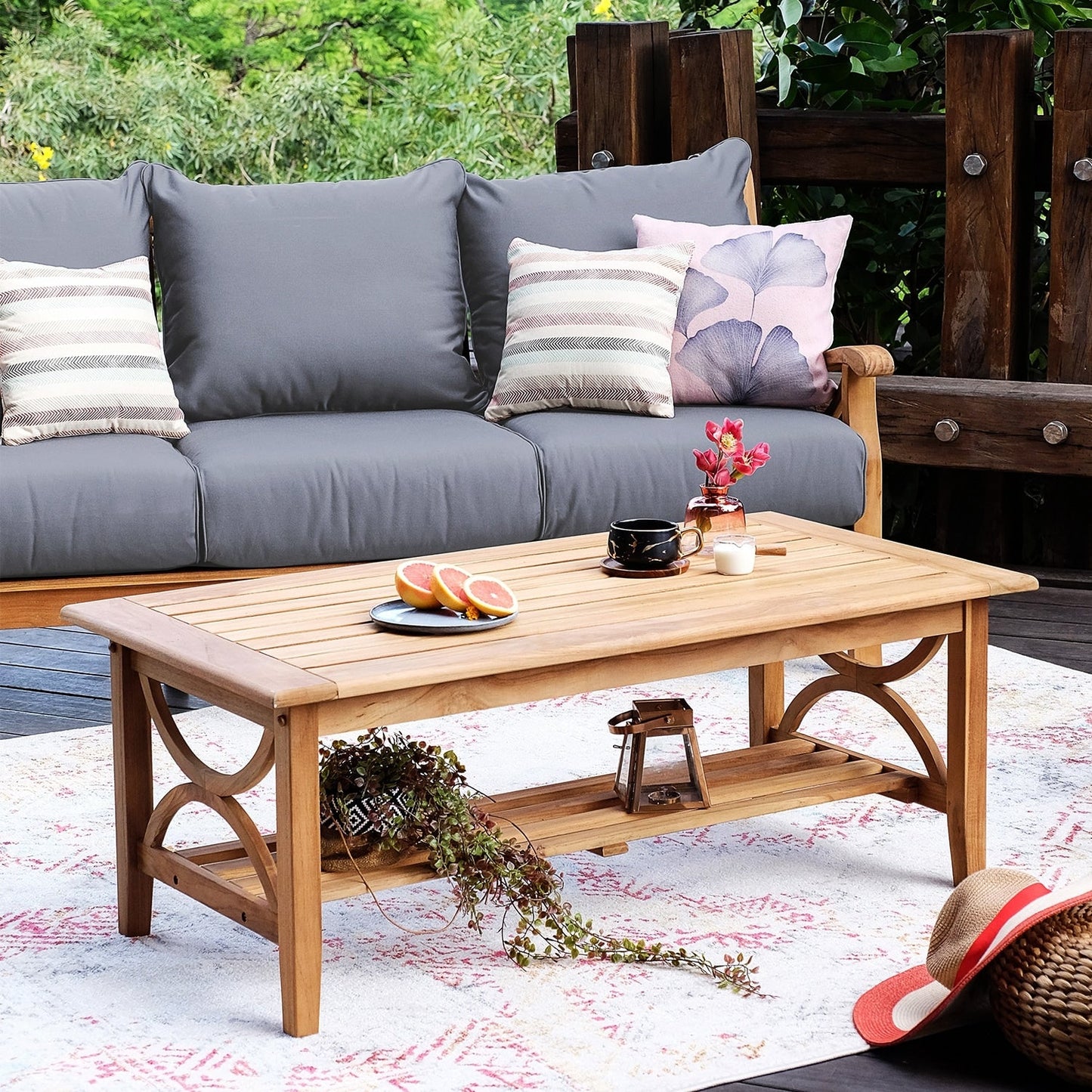 Set da conversazione per esterni Cambridge Casual Lowell in legno di teak da 5 pezzi