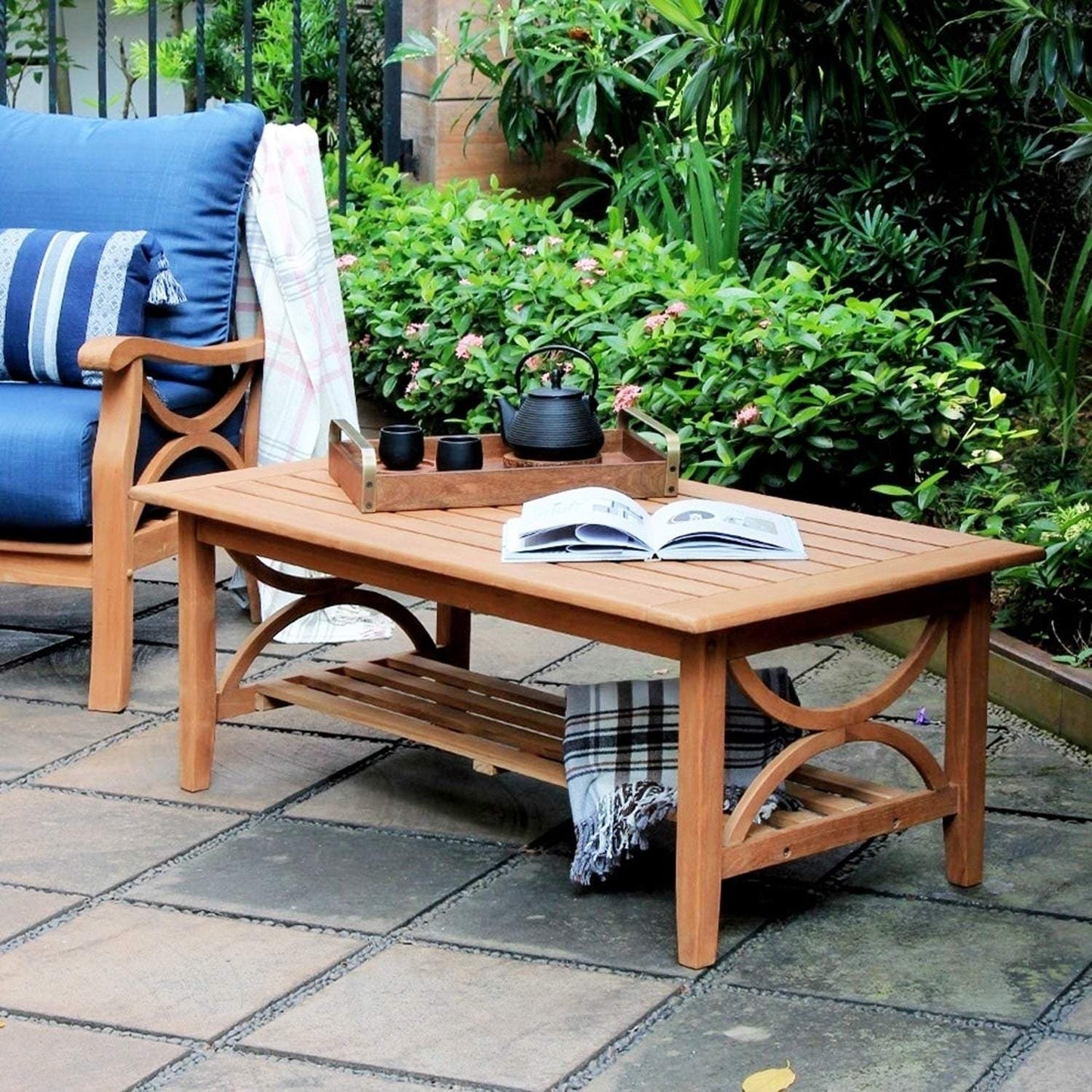 Set da conversazione per esterni Cambridge Casual Lowell in legno di teak da 5 pezzi
