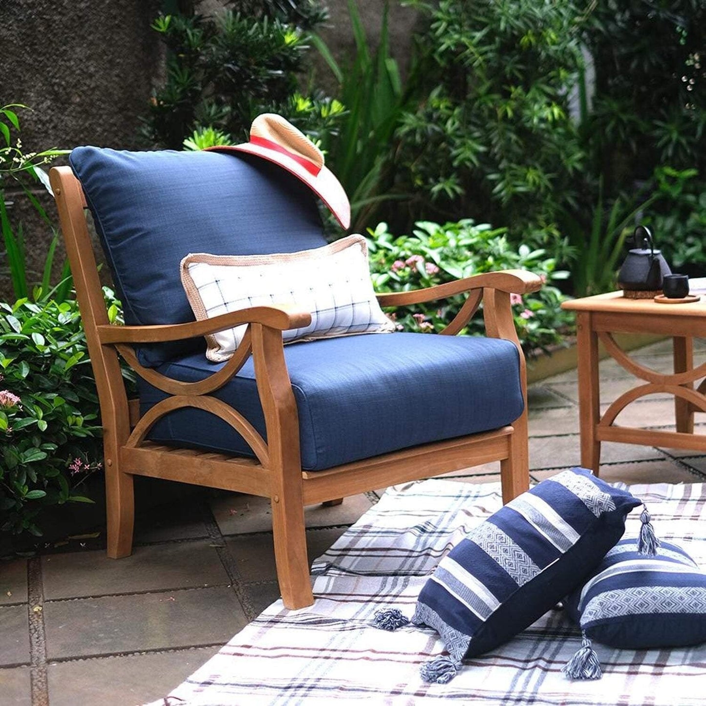 Set da conversazione per esterni Cambridge Casual Lowell in legno di teak da 5 pezzi