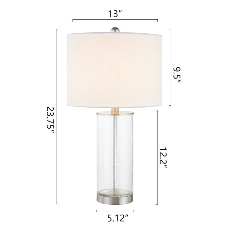 Set di lampade da tavolo in vetro trasparente da 23,75 pollici (set di 2) - 13*13*23,75 pollici