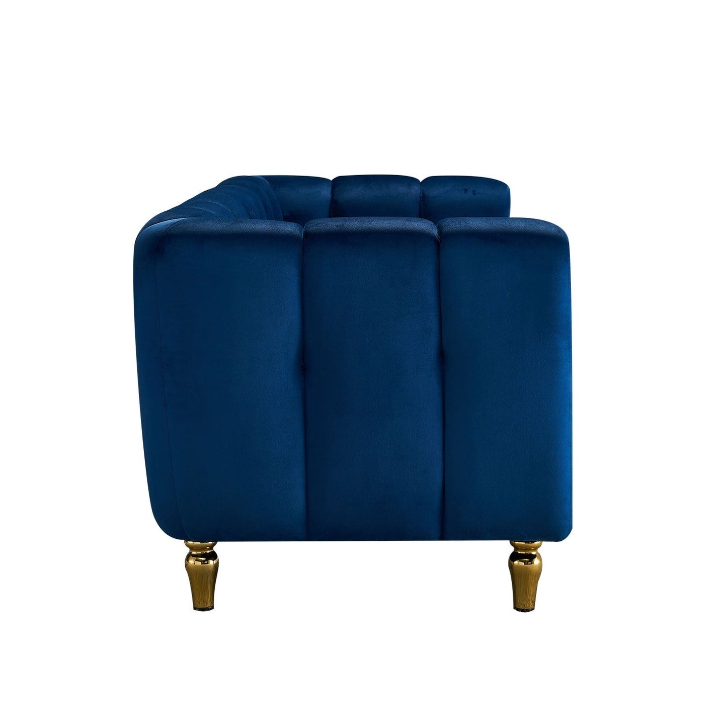 Divano moderno in velluto blu - 31,89 x 83,07 x 27,95