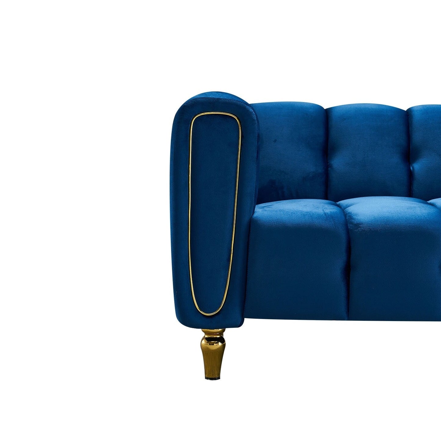 Divano moderno in velluto blu - 31,89 x 83,07 x 27,95