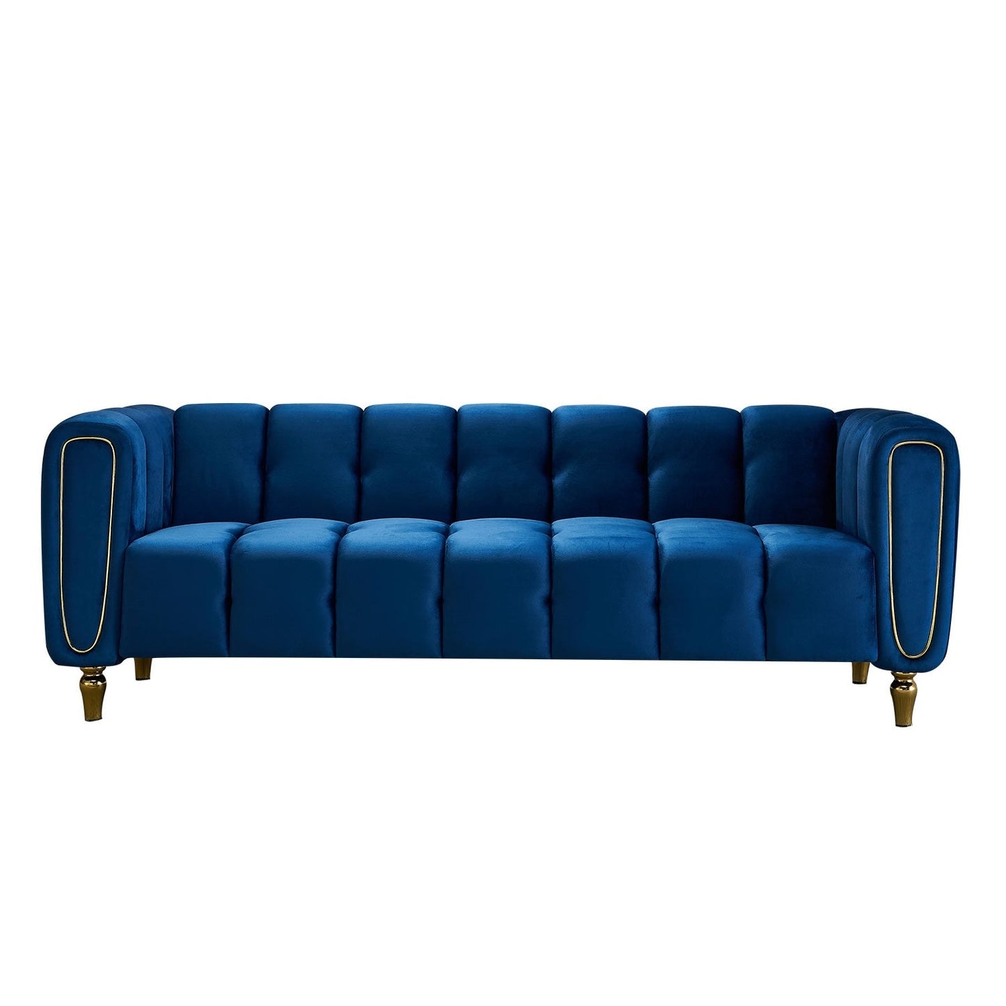 Divano moderno in velluto blu - 31,89 x 83,07 x 27,95