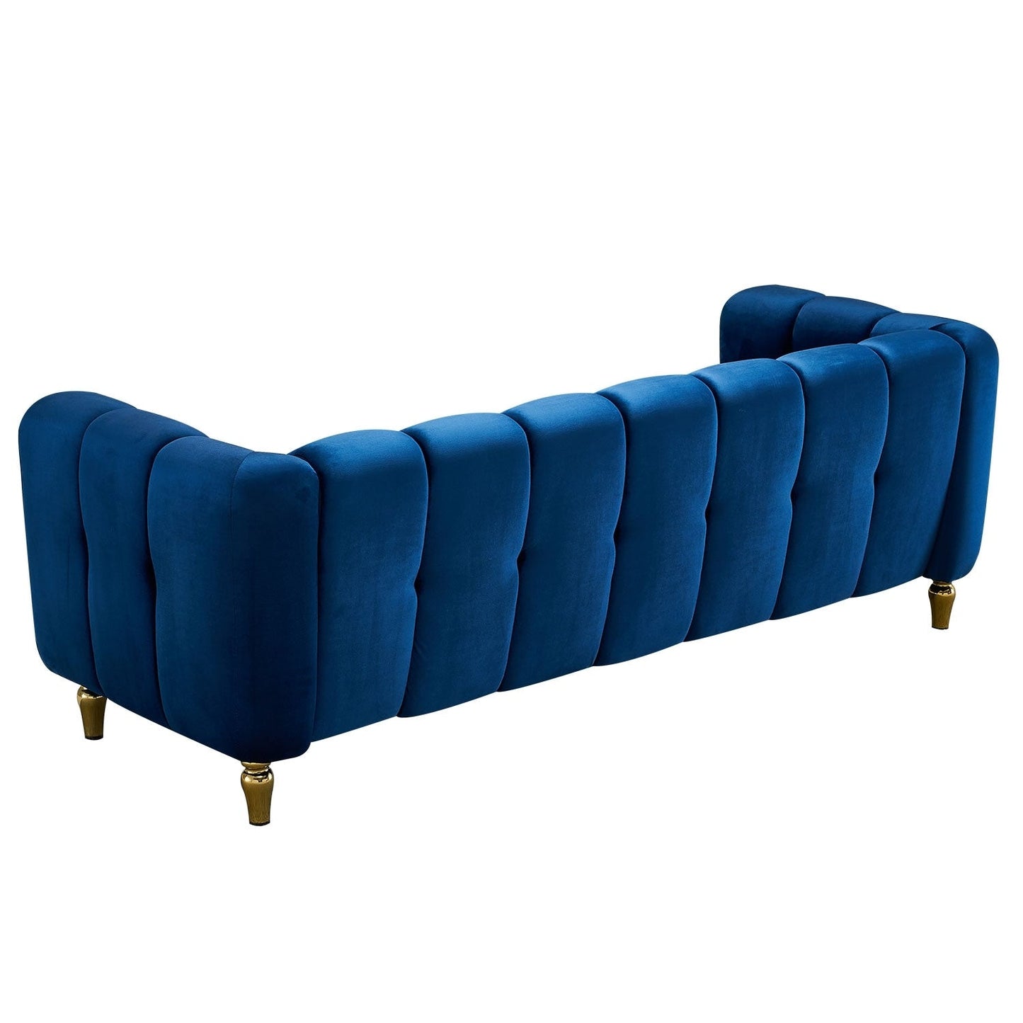 Divano moderno in velluto blu - 31,89 x 83,07 x 27,95
