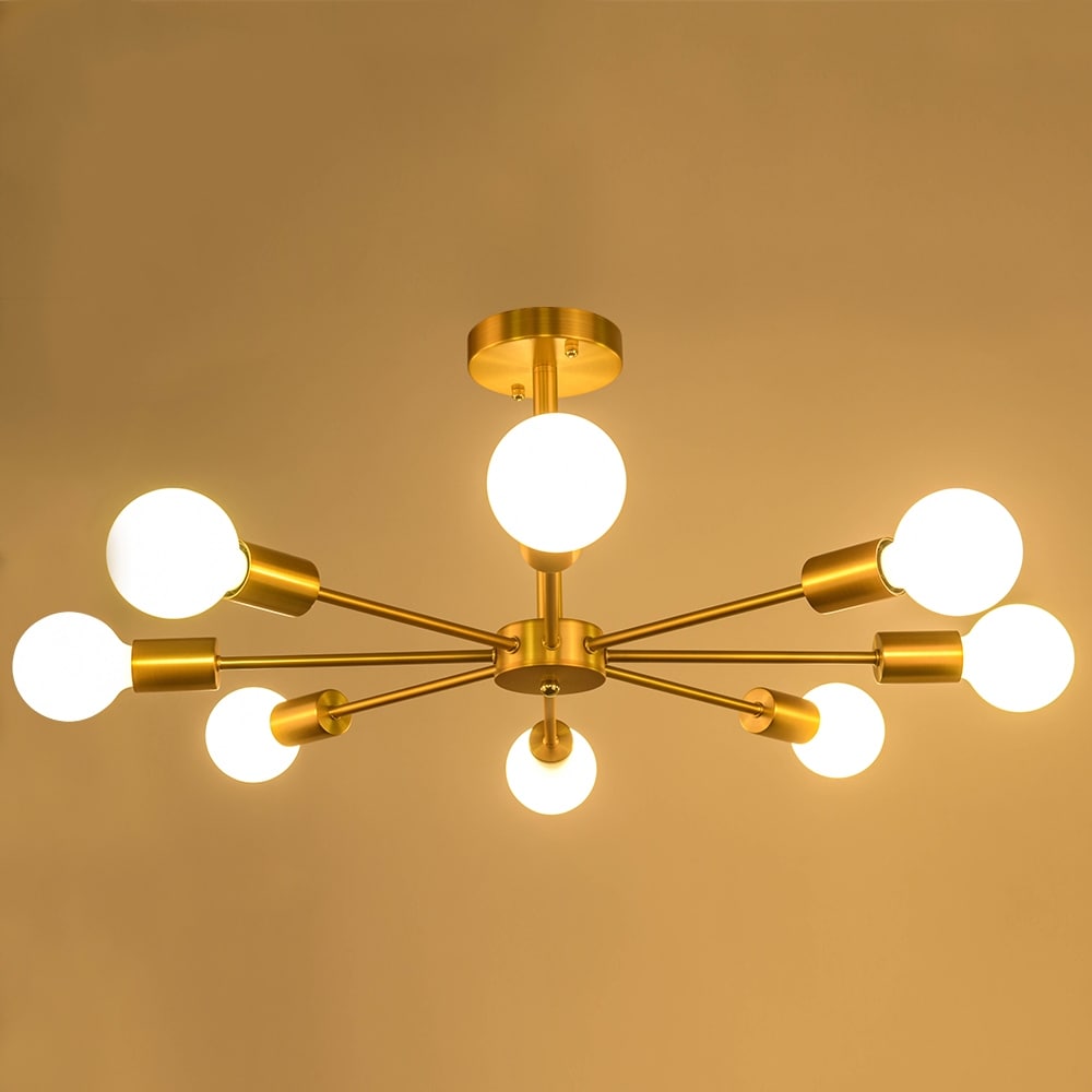 Lampada semi-incassata Sputnik nera/oro da soffitto per soggiorno/cucina/ufficio/camera da letto/ingresso