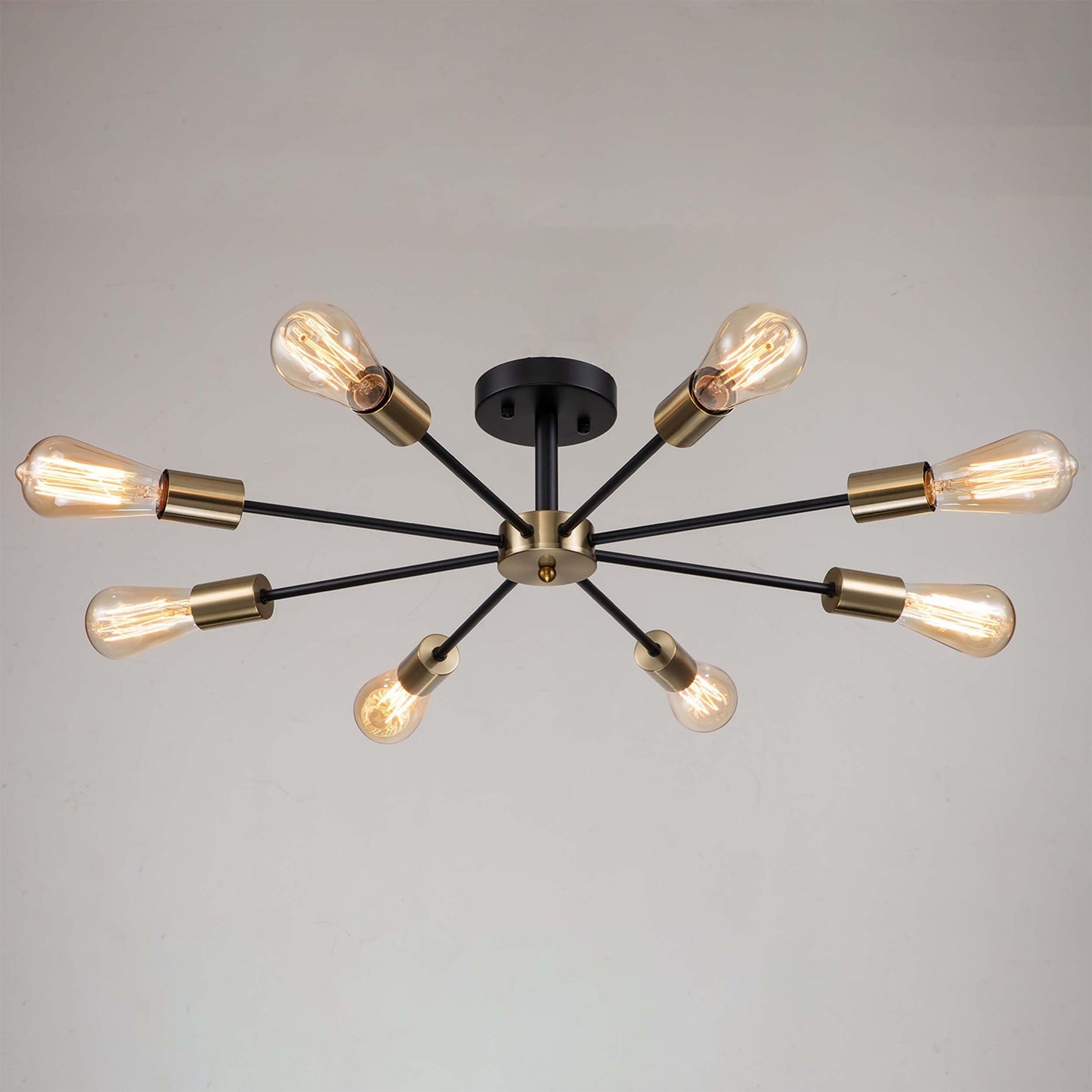 Lampada semi-incassata Sputnik nera/oro da soffitto per soggiorno/cucina/ufficio/camera da letto/ingresso