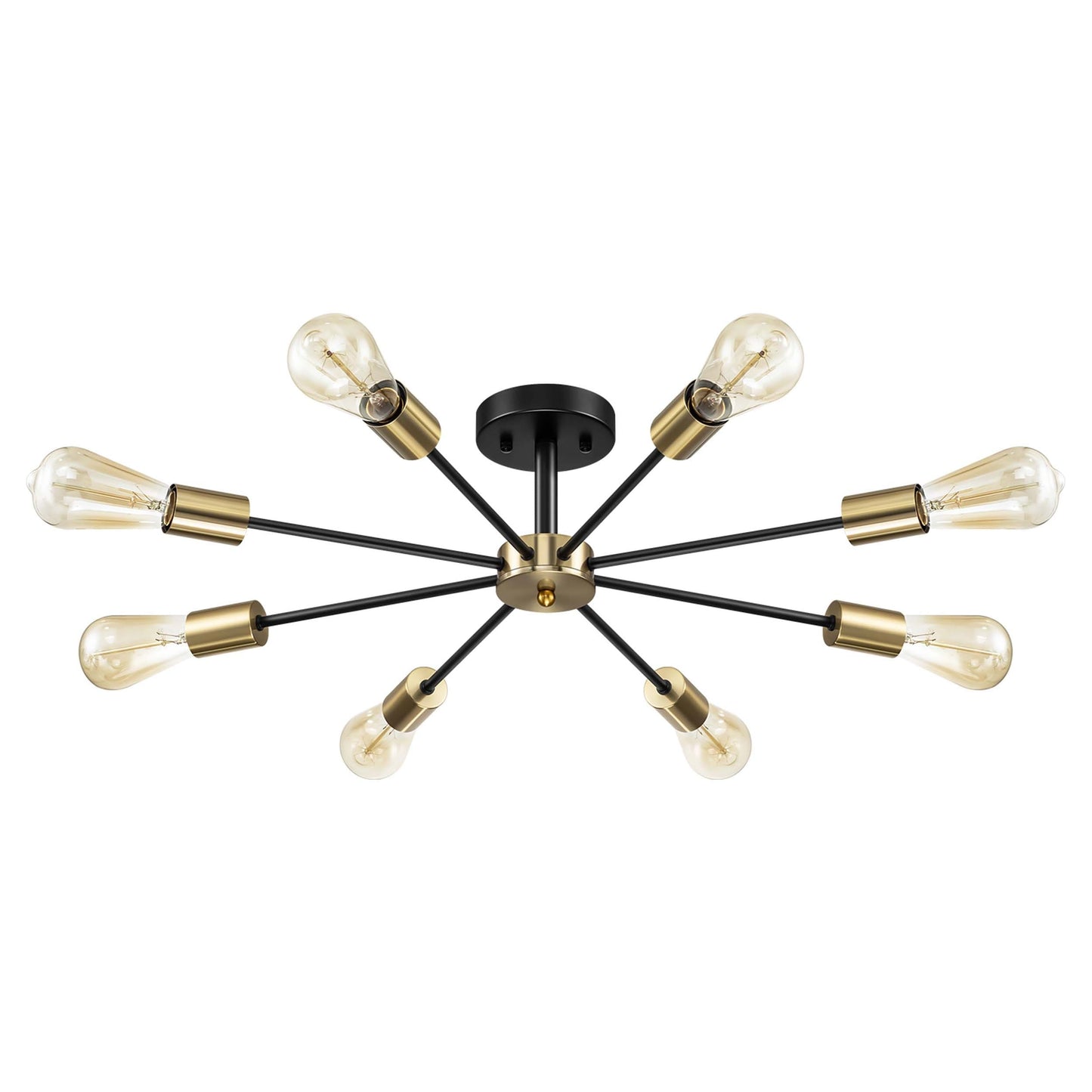 Lampada semi-incassata Sputnik nera/oro da soffitto per soggiorno/cucina/ufficio/camera da letto/ingresso