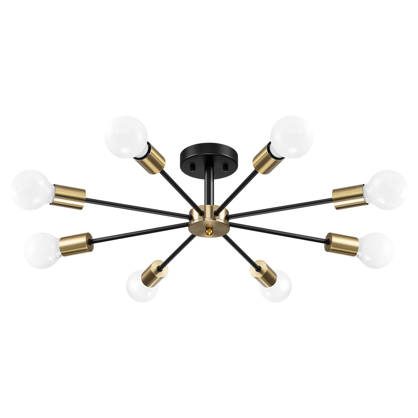 Lampada semi-incassata Sputnik nera/oro da soffitto per soggiorno/cucina/ufficio/camera da letto/ingresso