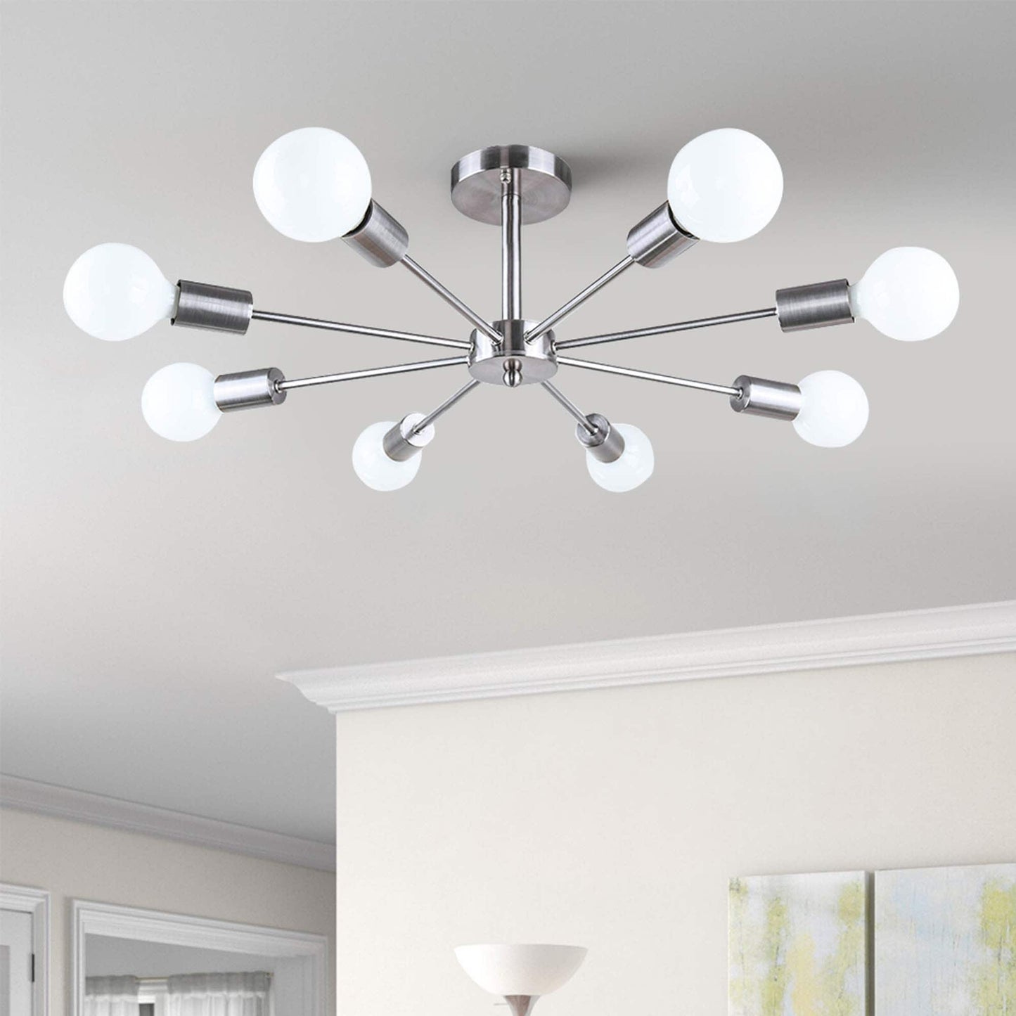 Lampada semi-incassata Sputnik nera/oro da soffitto per soggiorno/cucina/ufficio/camera da letto/ingresso