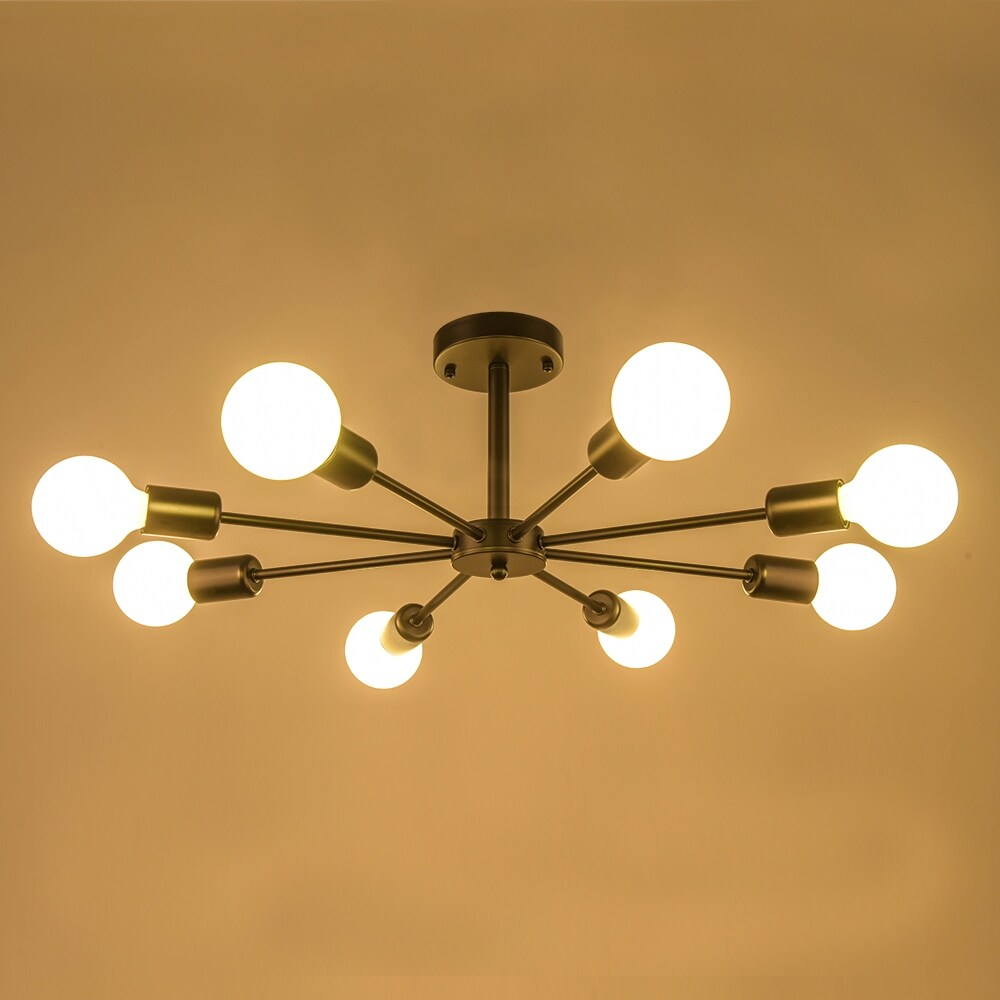 Lampada semi-incassata Sputnik nera/oro da soffitto per soggiorno/cucina/ufficio/camera da letto/ingresso